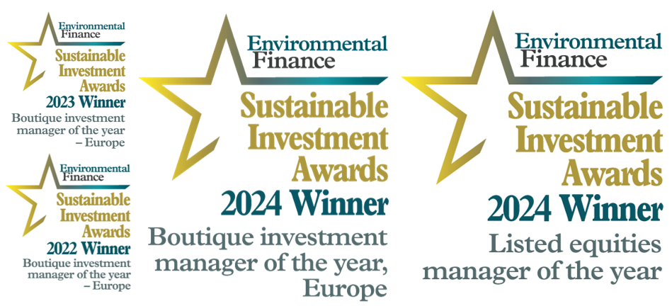 Collage of Environmental Finance awards Osmosis Investment Management has won, including most recently Boutique Investment Manger of the year 2024 and Listed Equities manager of the year 2024.